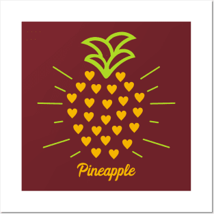 Pineapple in Love Posters and Art